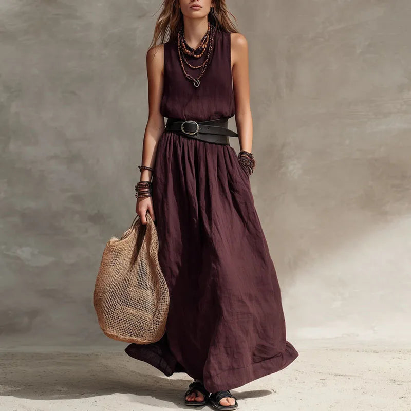 Paulina Pleated Boho Maxi Dress