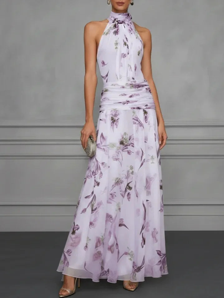 Jasmine Floral Halter Wedding Guest Dress