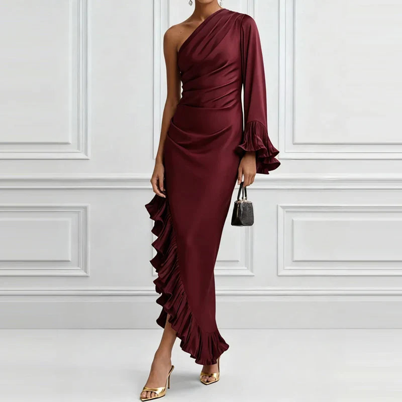 Marina Elegant Ruffle Maxi Dress