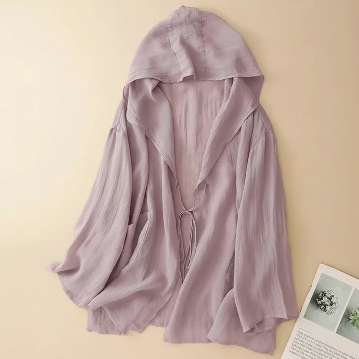 Kaelyn Hooded Linen Cardigan