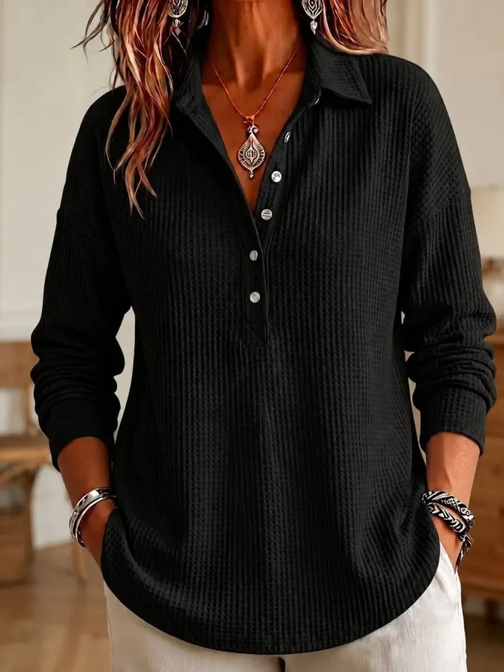 Rosamel Waffle Knit Polo Sweater