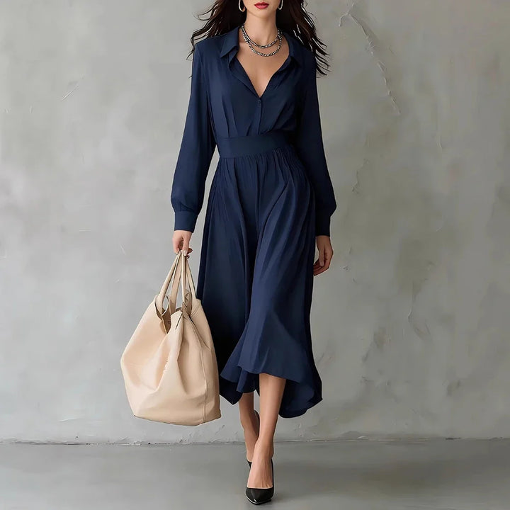 Eloise Pleated Shirt Midi Dress