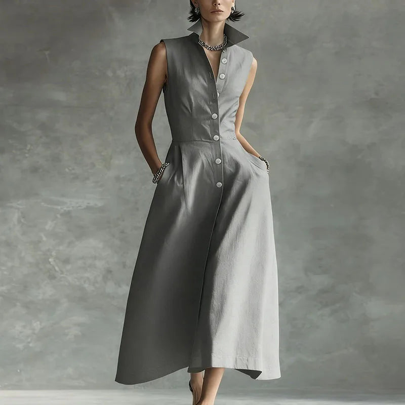 Renata Sophisticated Shirt Maxi Dress