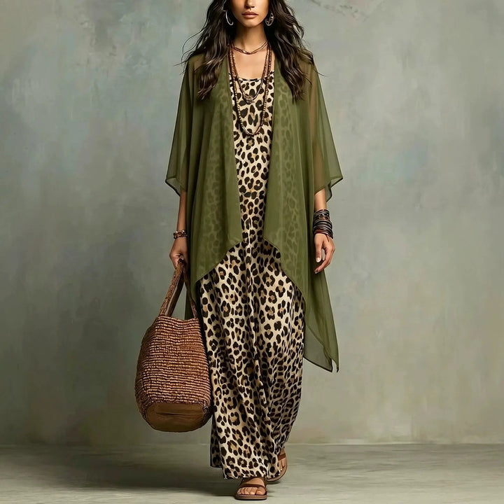 Isabelle Leopard Print Maxi Dress Set