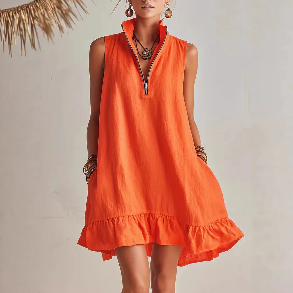 Agnes Ruffle Hem Mini Dress