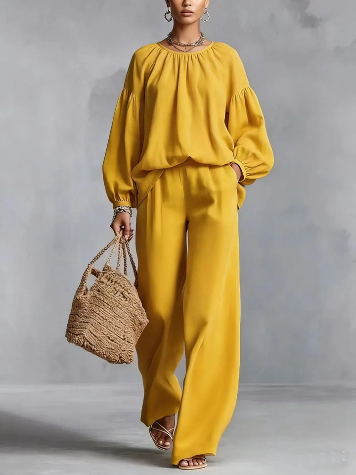 Erin Lantern Sleeve Trouser Set