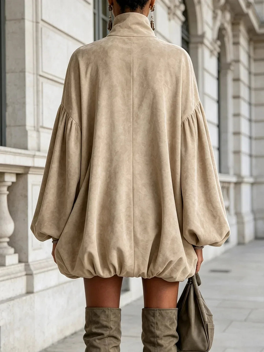 Oleander Turtleneck Suede Mini Dress