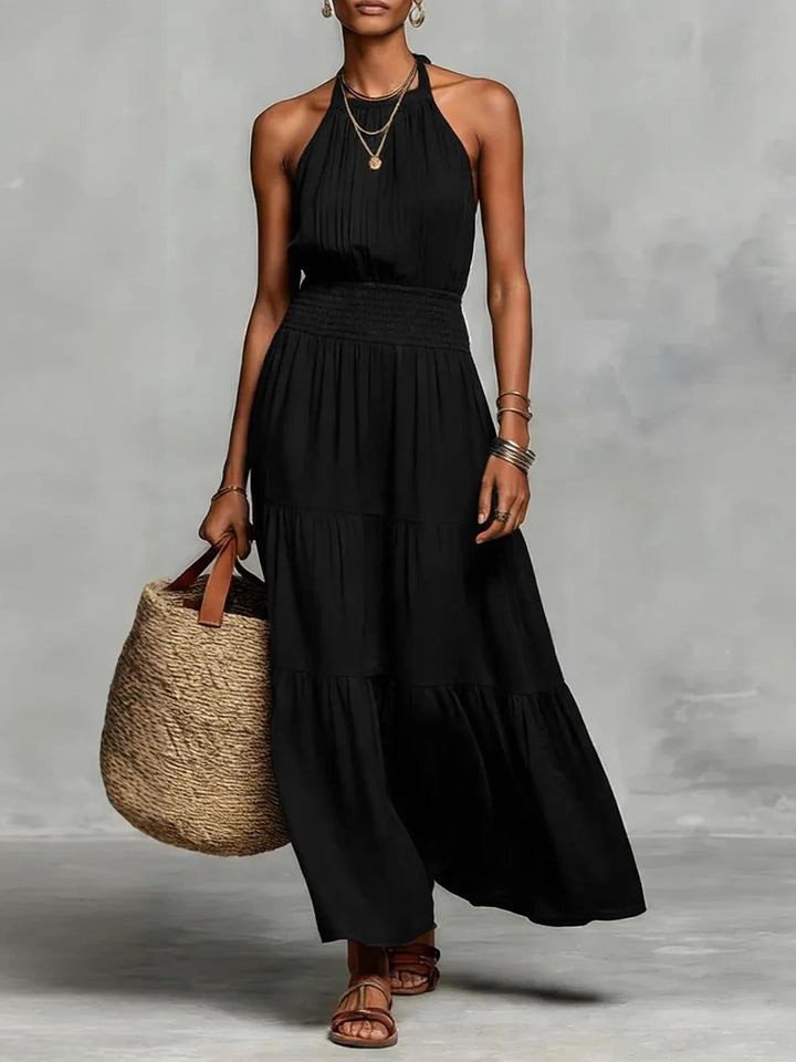 Lavinia Bohemian Halter Neck Tiered Maxi Dress