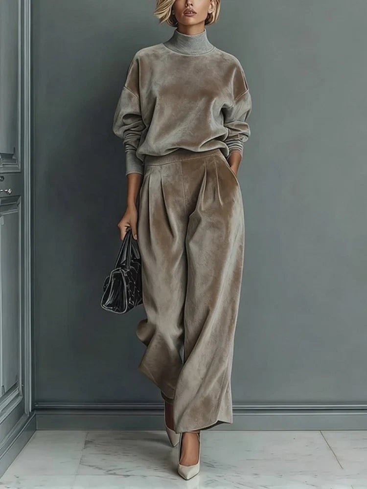 Ameera High Neck Velvet Set