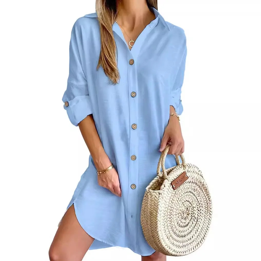 Adalia Button Up Shirt Dress