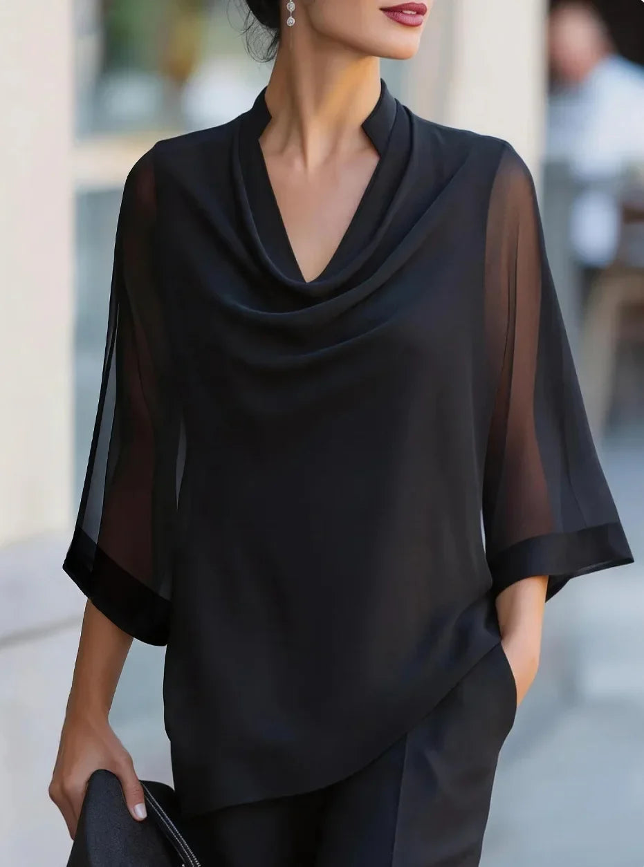 Jessica Draped Chiffon Blouse