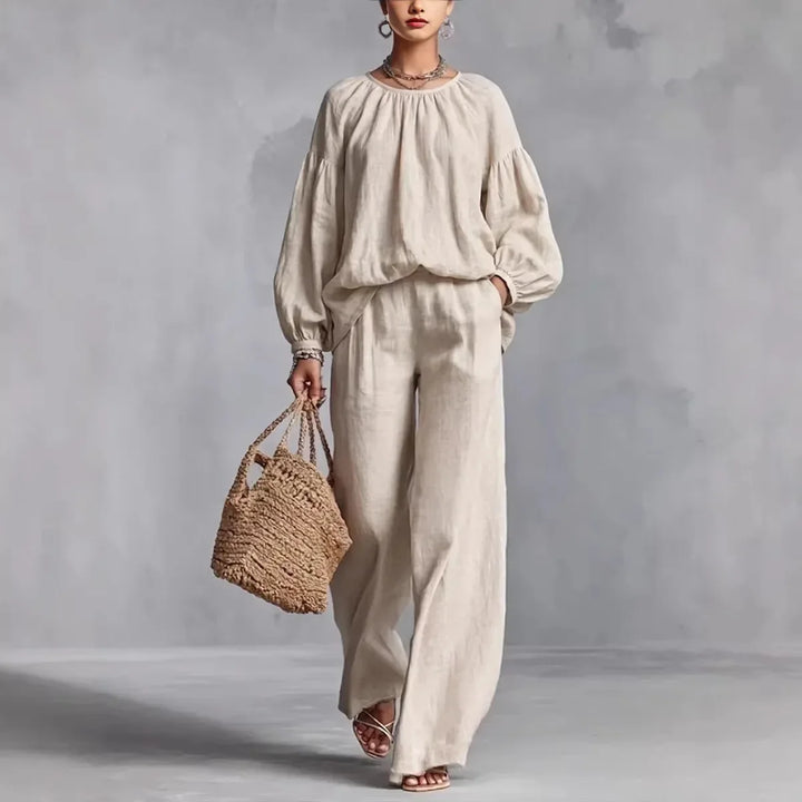 Erin Lantern Sleeve Trouser Set