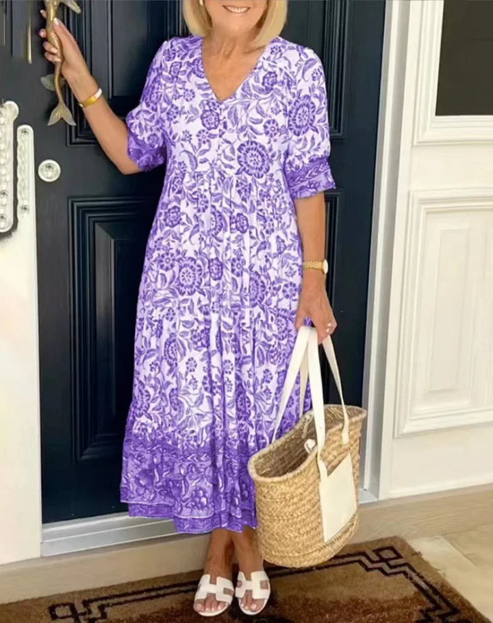 Milenae Floral Tie Dye Maxi Dress
