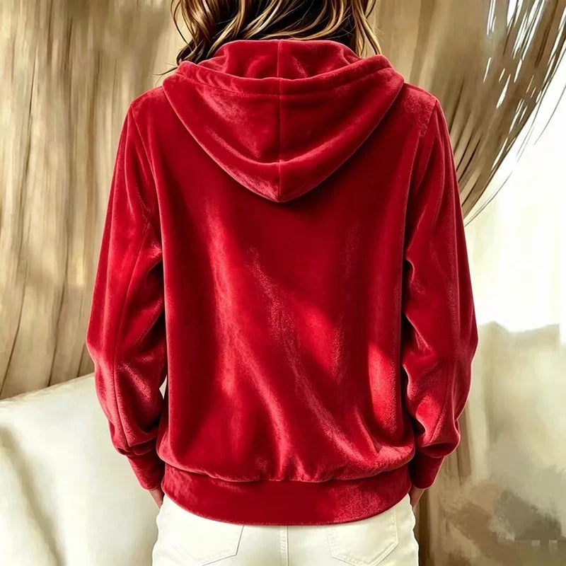Rhea Velvet Hooded Jacket