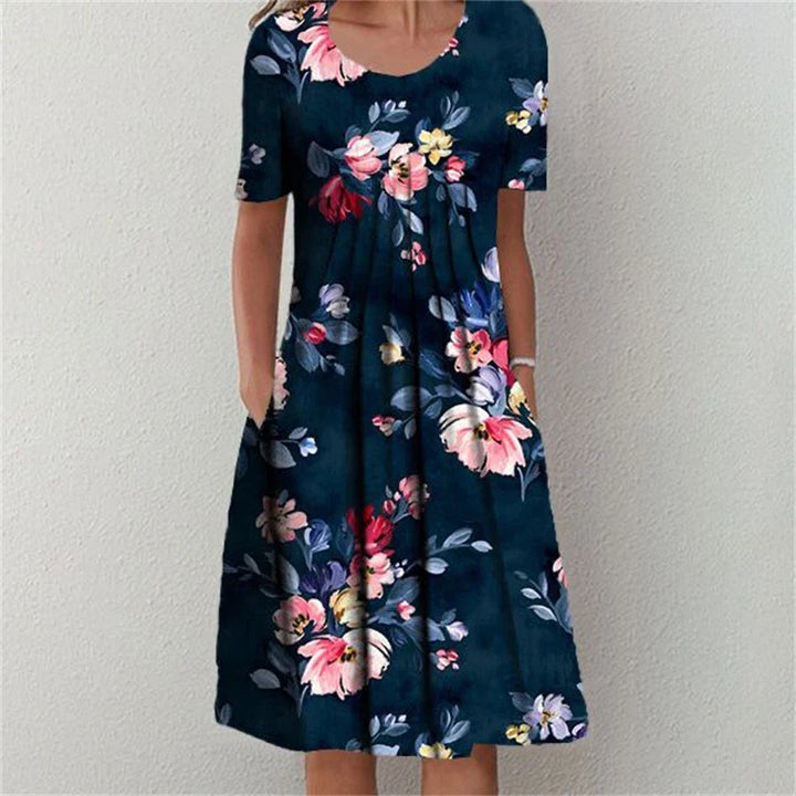 Maris Floral Short Sleeve Midi Dress