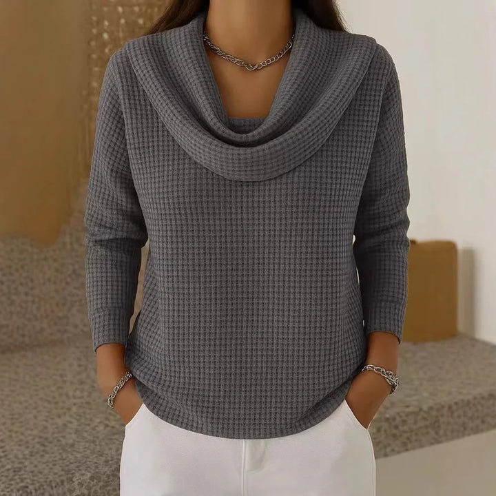 Marlowe Cowl Neck Waffle Top