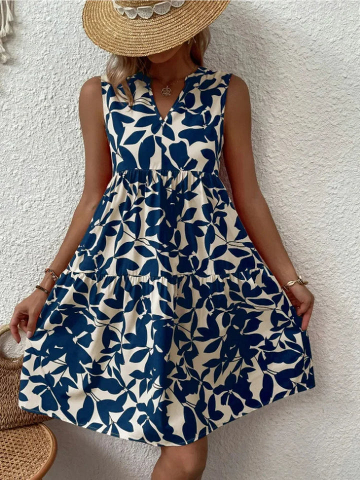 Samara Boho Print Ruffled Mini Dress