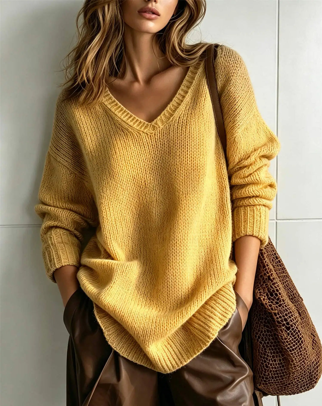 Blaire V-Neck Knit Sweater