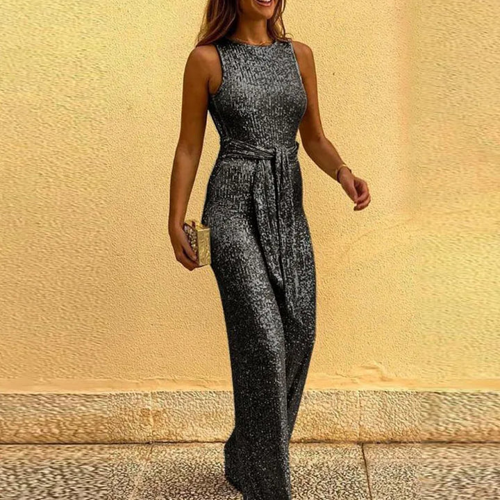 Odette Front Tie Sequin Jumpsuit