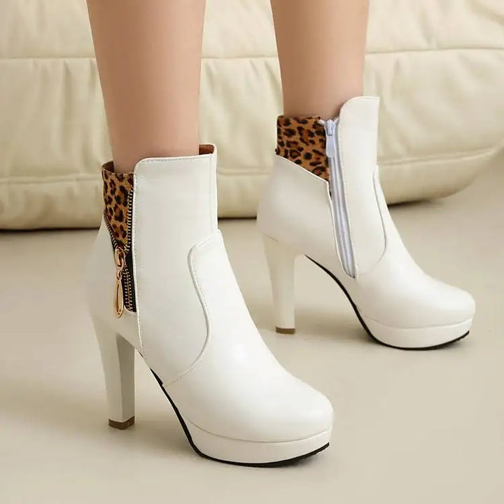 Marchant Leopard Panel Ankle Boots