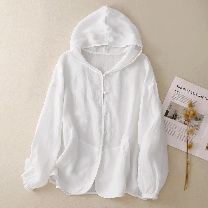 Maisy Hooded Linen Cardigan