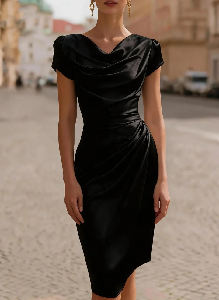 Elise Draped Sheath Midi Dress