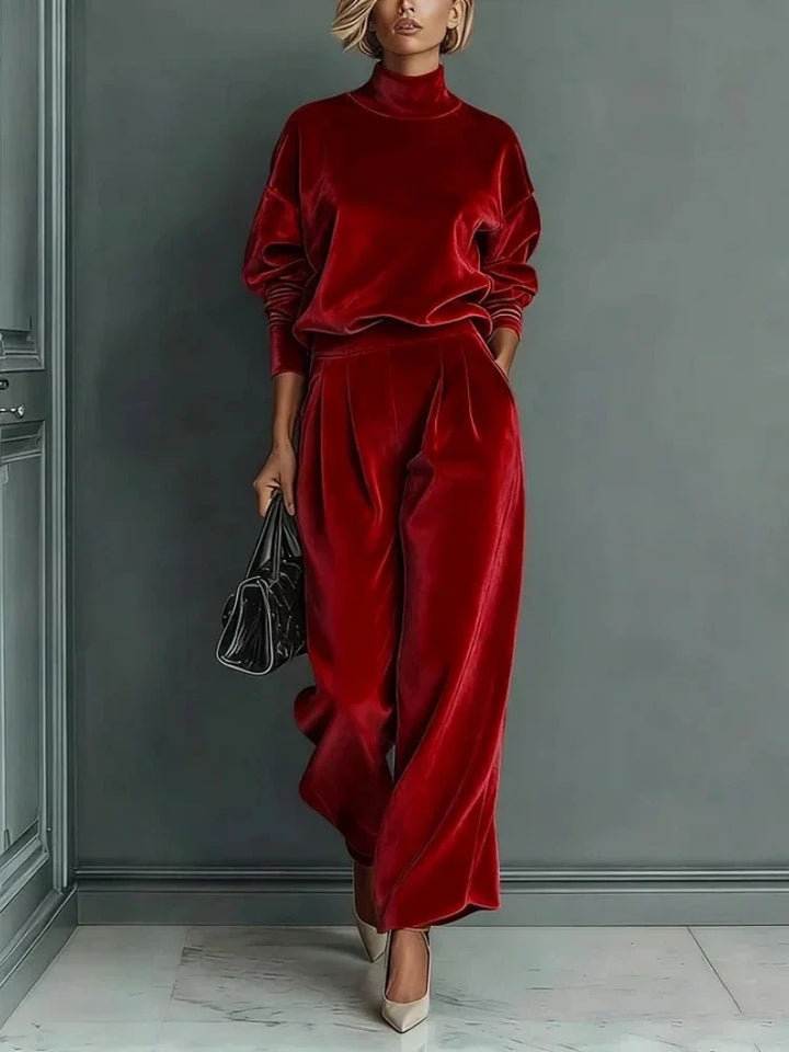 Ameera High Neck Velvet Set