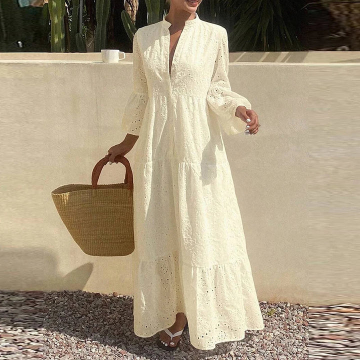 Tabitha Deep V Flared Sleeve Maxi Dress