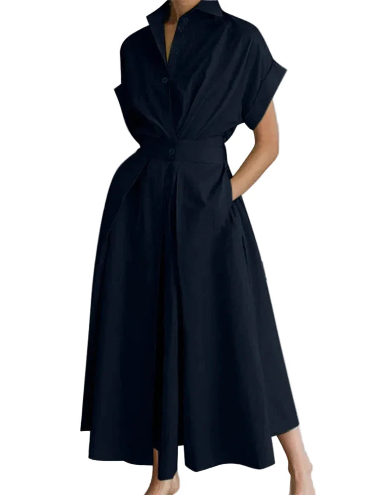 Thea Relaxed Short Sleeve Midi Dress