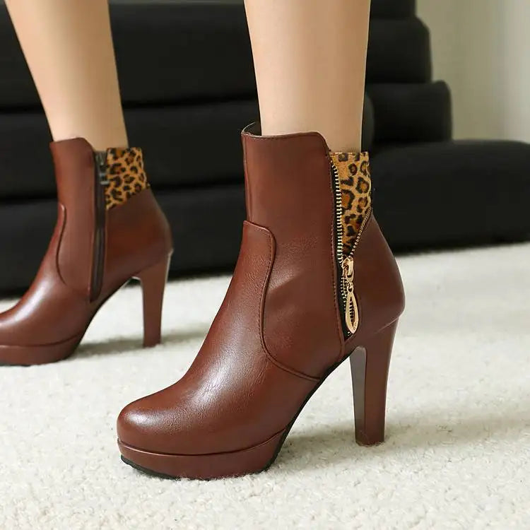 Marchant Leopard Panel Ankle Boots