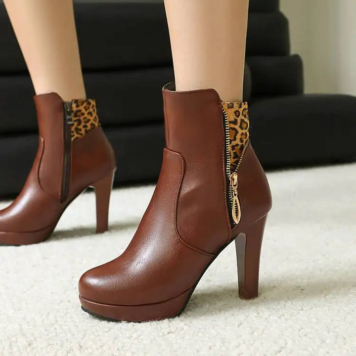 Marchant Leopard Panel Ankle Boots
