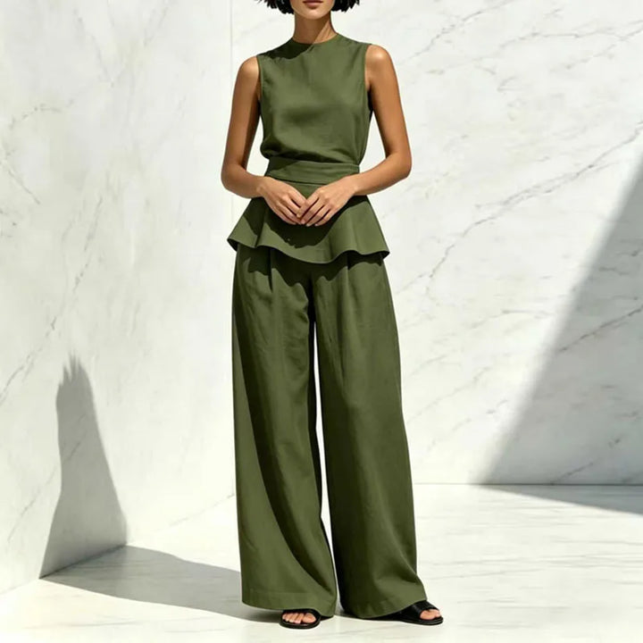 Florina Sleeveless Wide Leg Pants Set