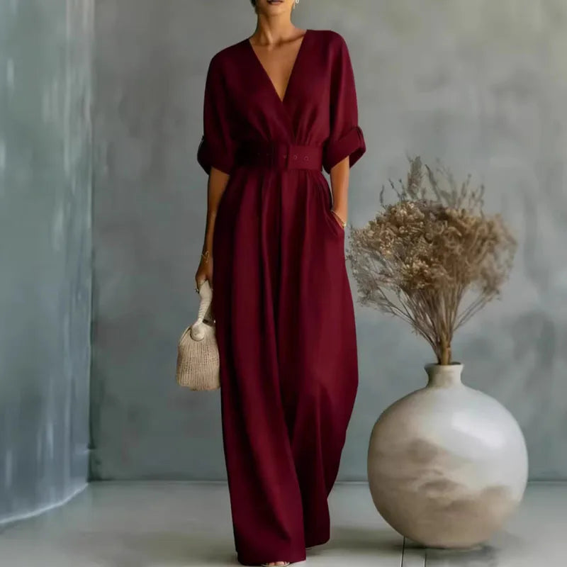 Mireille Belted Wide Leg Jumpsuit