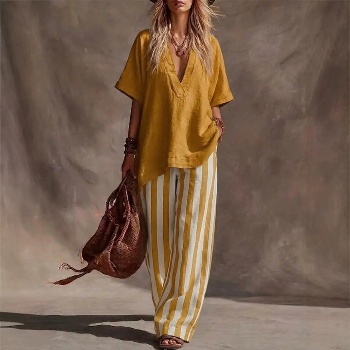 Beverly Striped Linen Matching Set