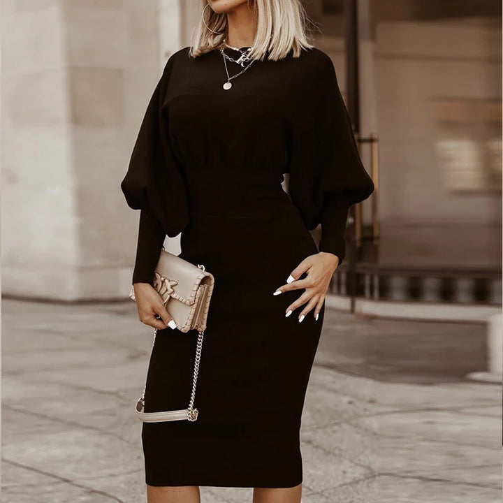 Seraphina Lantern Sleeve Midi Dress