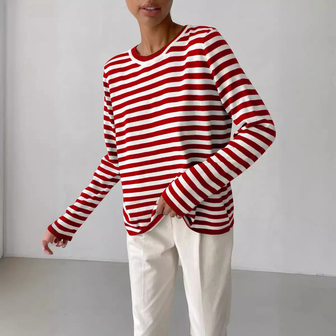 Margot Striped Crew Sweater