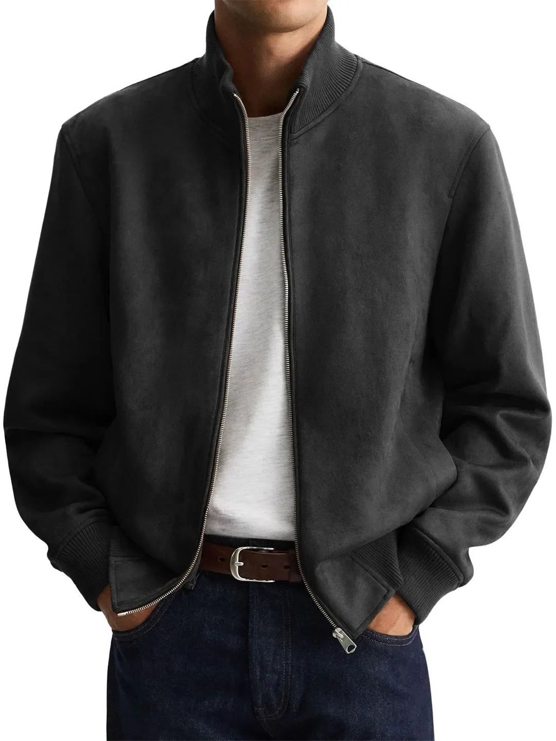 Felix Suede Look Bomber Jacket