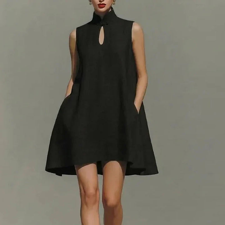 Auralie Pocket Detail High Neck Mini Dress