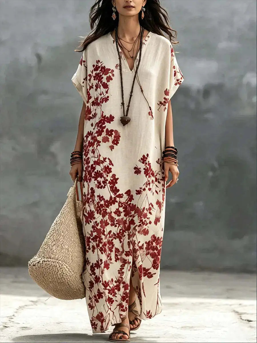 Camille Bohemian V Neck Maxi Dress