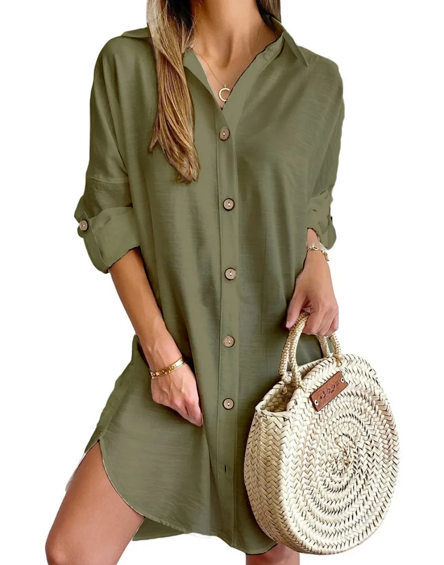 Adalia Button Up Shirt Dress