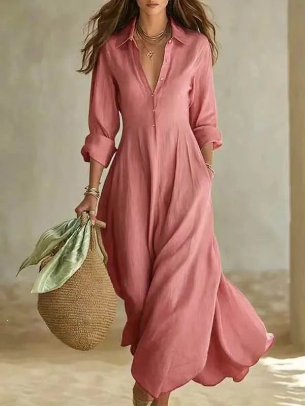 Jimena Breathable Maxi Shirt Dress
