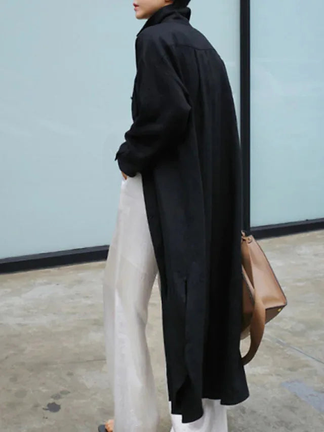 Roxana Button Front Long Sleeve Maxi Dress
