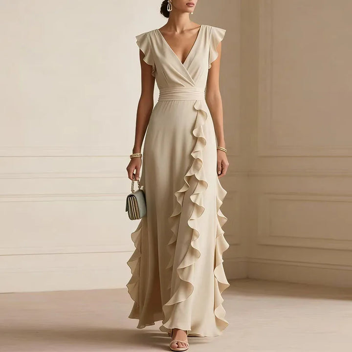 Patricia Ruffle Trim Maxi Dress
