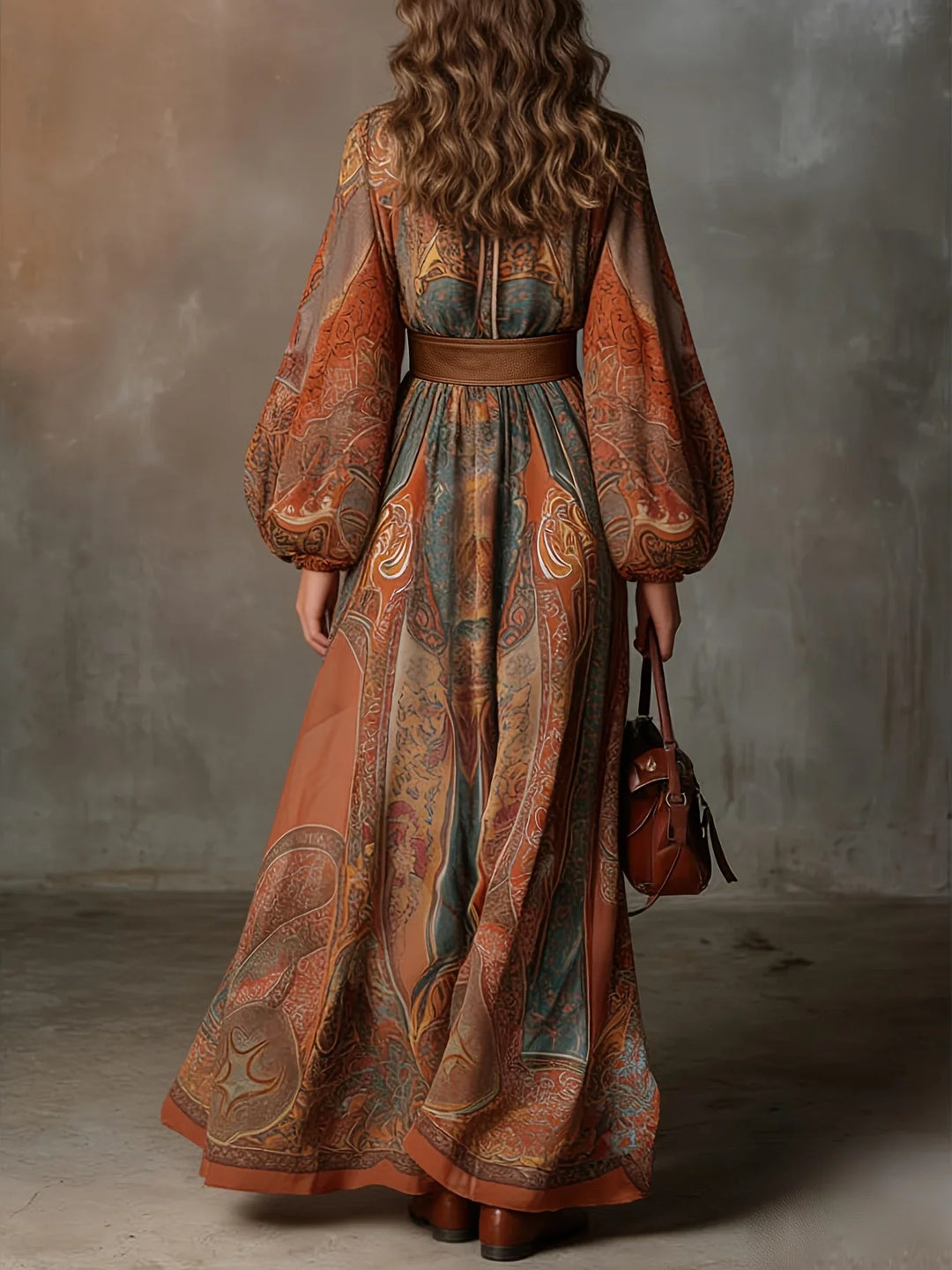 Liora Paisley Print Maxi Dress