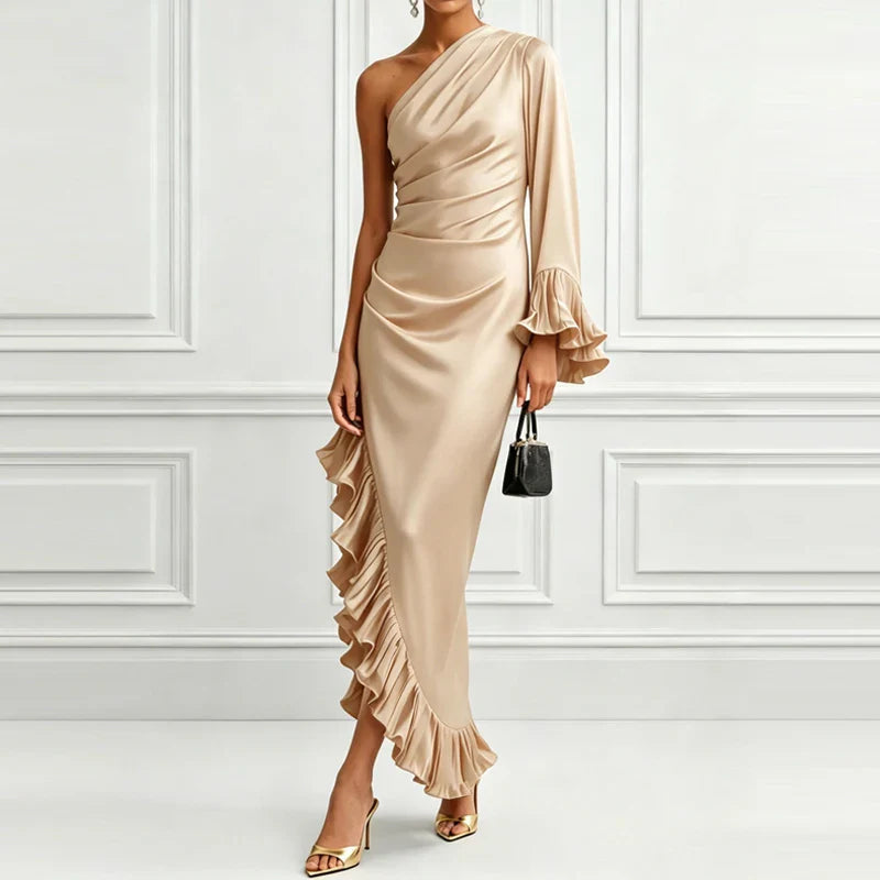 Marina Elegant Ruffle Maxi Dress