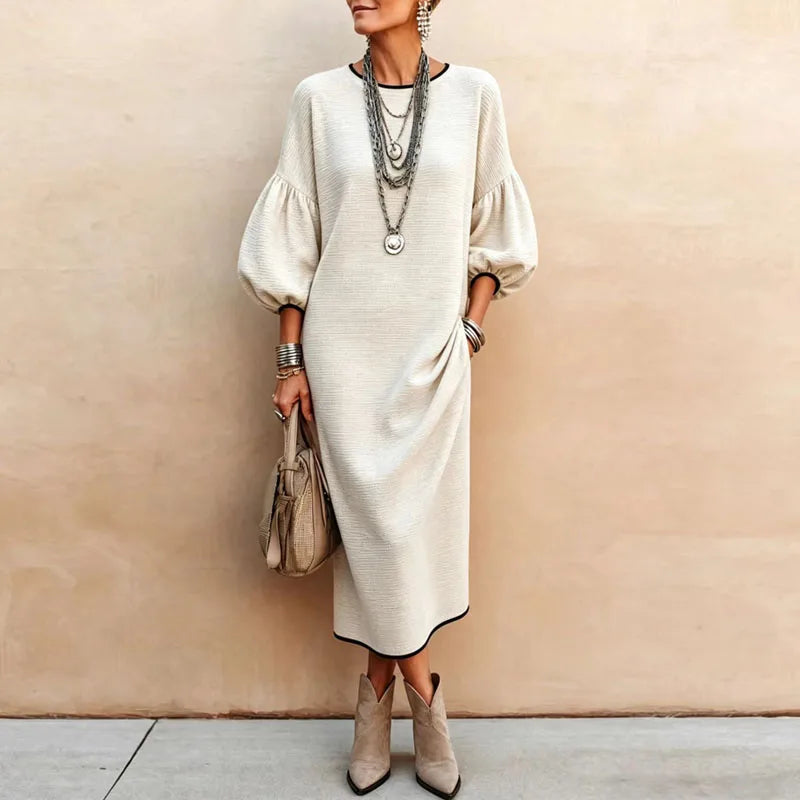 Pia Lantern Sleeve Maxi Dress