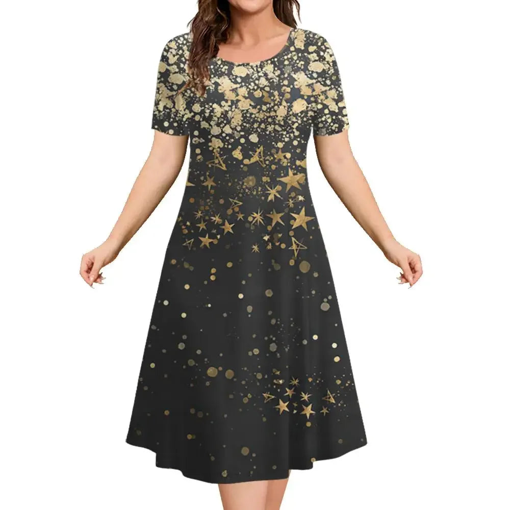 Winter Printed A Line Midi Dress