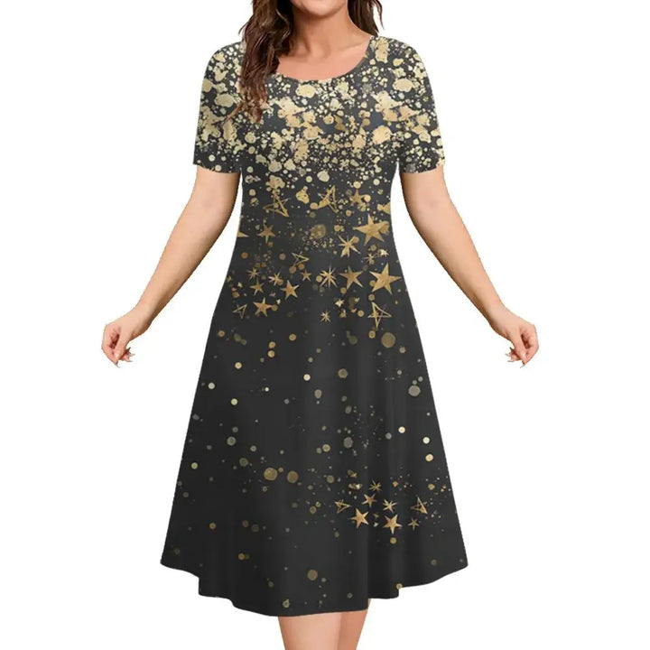 Winter Printed A Line Midi Dress