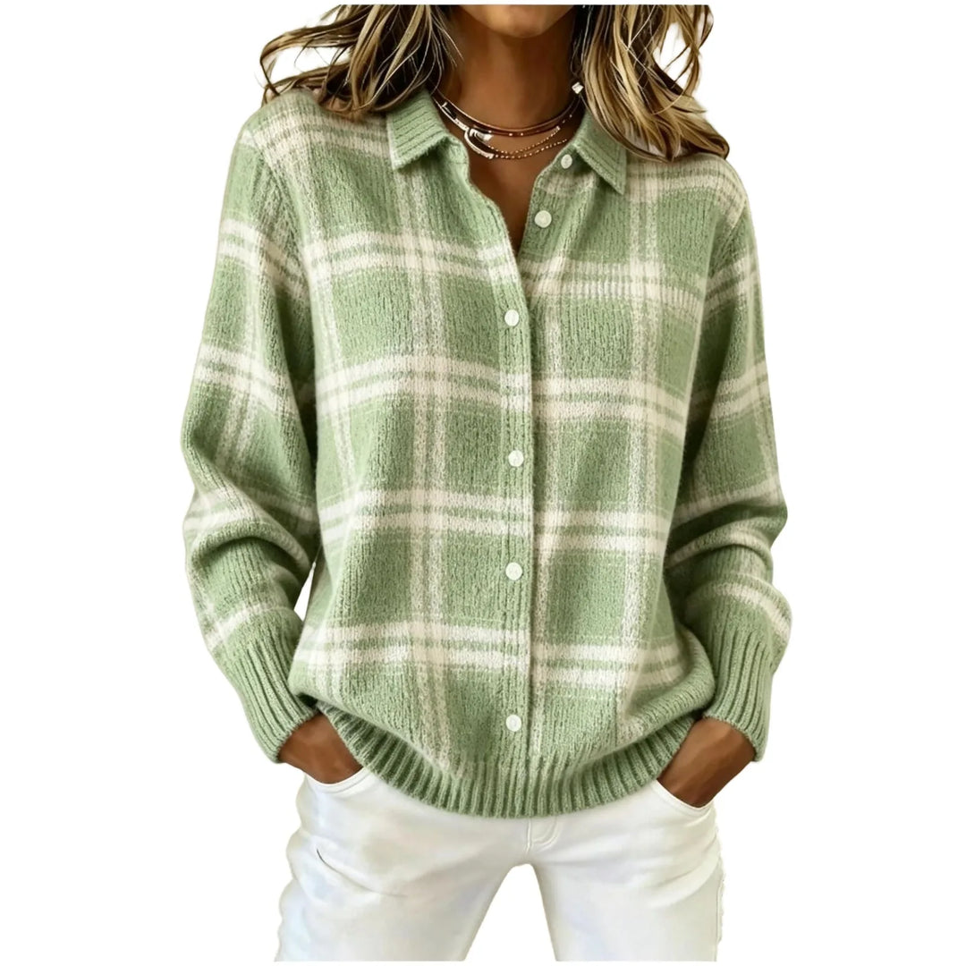 Elisabetta Plaid Button Cardigan