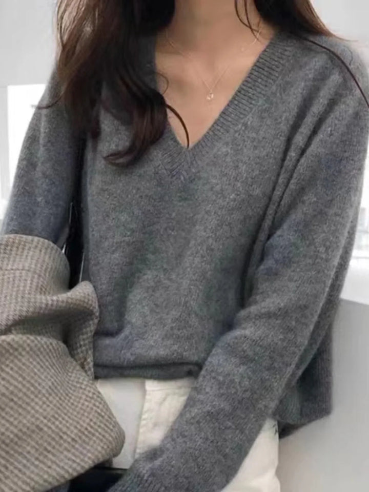 Sabina Casual V-Neck Sweater